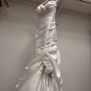 Beautiful Strapless Wedding Gown altered for Tall bride